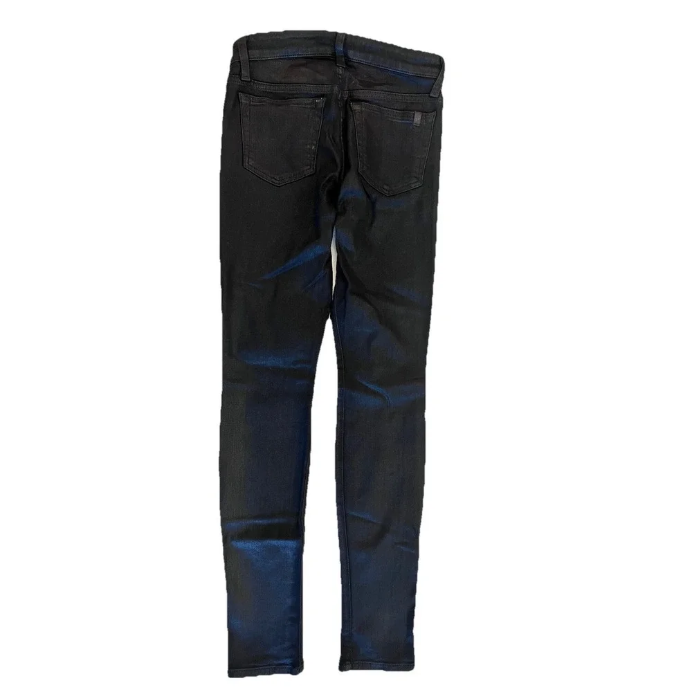 Joes Jeans Womens 25 Black‎ Wax Coated The Skinny Cotton Spandex